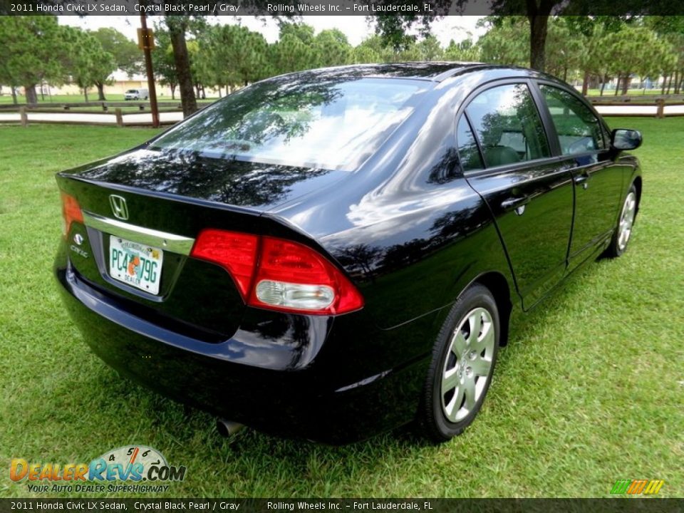 2011 Honda Civic LX Sedan Crystal Black Pearl / Gray Photo #9