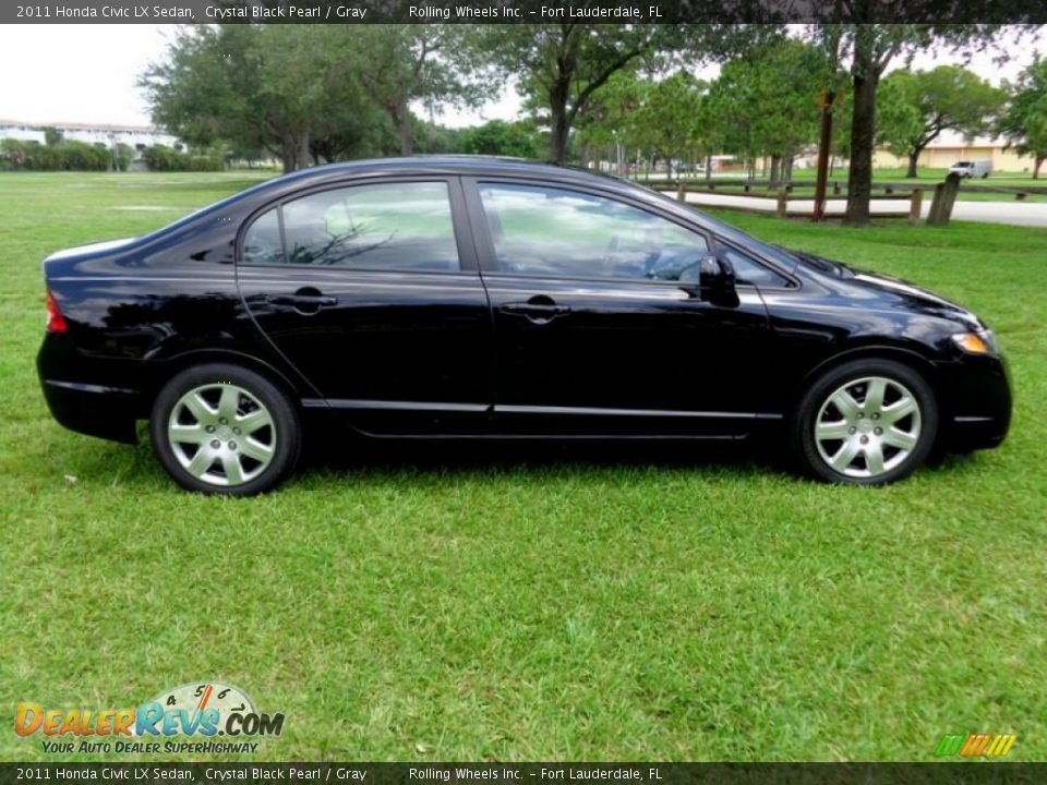 2011 Honda Civic LX Sedan Crystal Black Pearl / Gray Photo #11