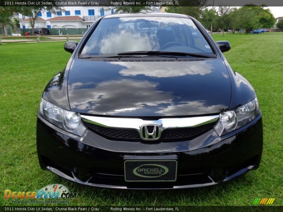 2011 Honda Civic LX Sedan Crystal Black Pearl / Gray Photo #15