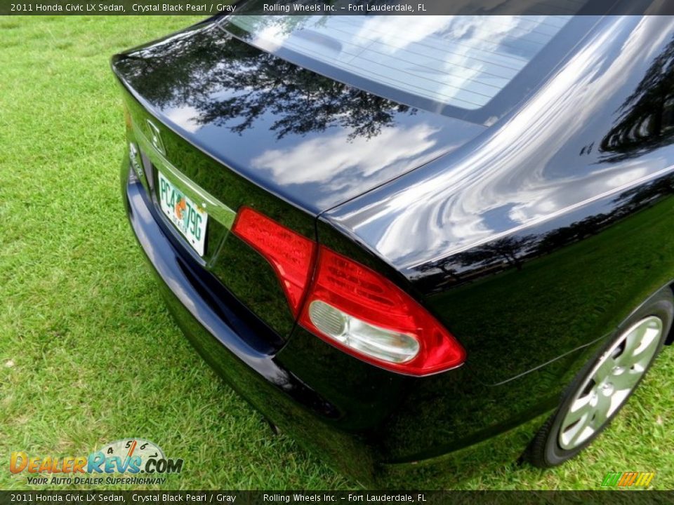 2011 Honda Civic LX Sedan Crystal Black Pearl / Gray Photo #21