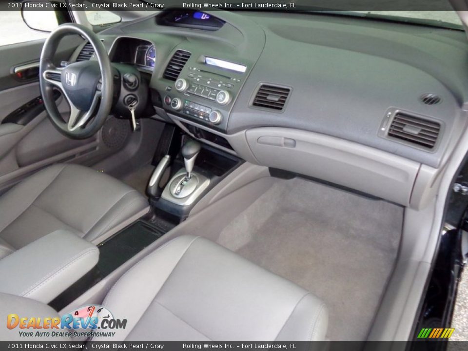 2011 Honda Civic LX Sedan Crystal Black Pearl / Gray Photo #22