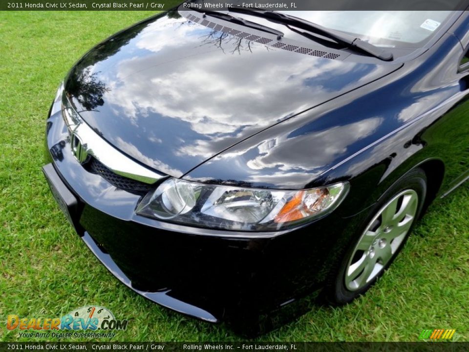 2011 Honda Civic LX Sedan Crystal Black Pearl / Gray Photo #31