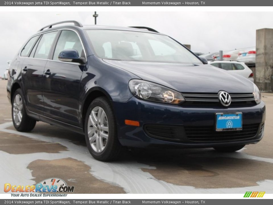 2014 Volkswagen Jetta TDI SportWagen Tempest Blue Metallic / Titan Black Photo #1