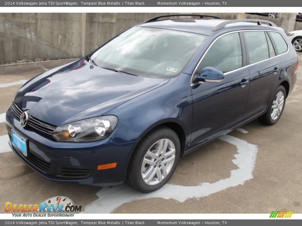 2014 Volkswagen Jetta TDI SportWagen Tempest Blue Metallic / Titan Black Photo #3