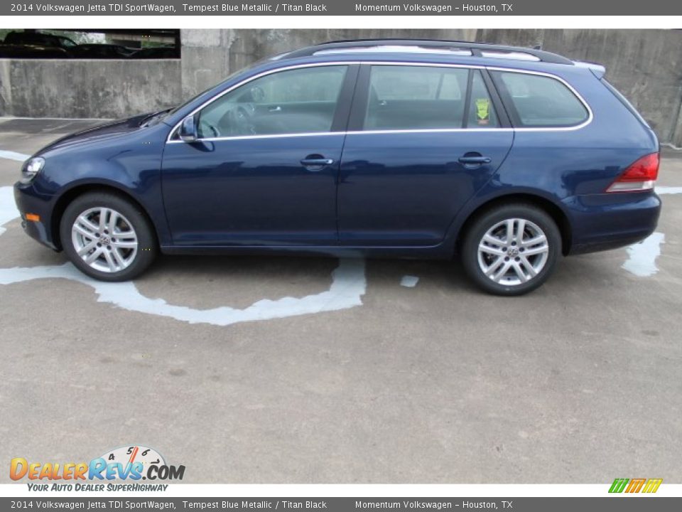 2014 Volkswagen Jetta TDI SportWagen Tempest Blue Metallic / Titan Black Photo #5