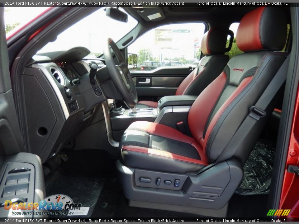 Raptor Special Edition Black/Brick Accent Interior - 2014 Ford F150 SVT Raptor SuperCrew 4x4 Photo #7