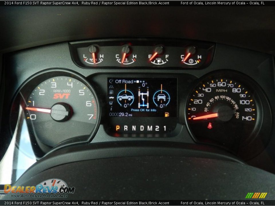 2014 Ford F150 SVT Raptor SuperCrew 4x4 Gauges Photo #11