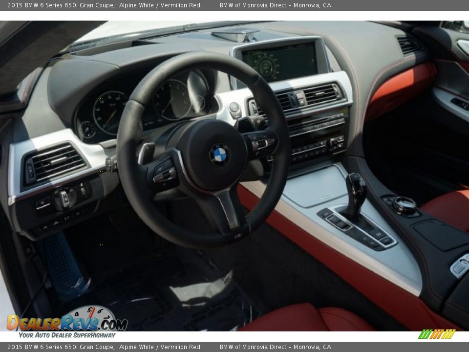 2015 BMW 6 Series 650i Gran Coupe Alpine White / Vermilion Red Photo #6