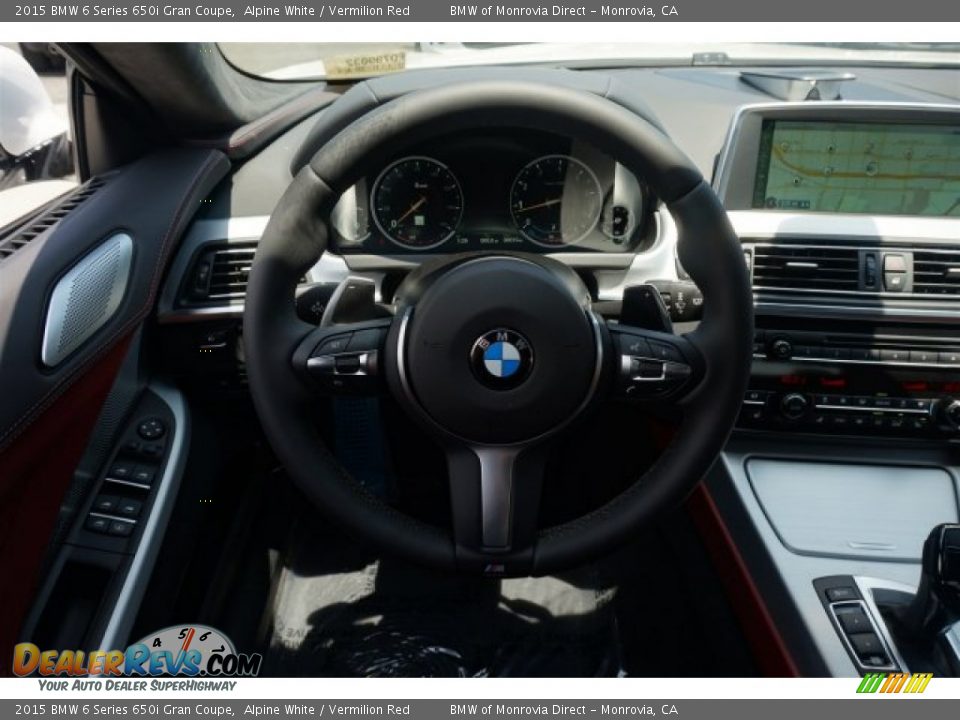 2015 BMW 6 Series 650i Gran Coupe Alpine White / Vermilion Red Photo #9