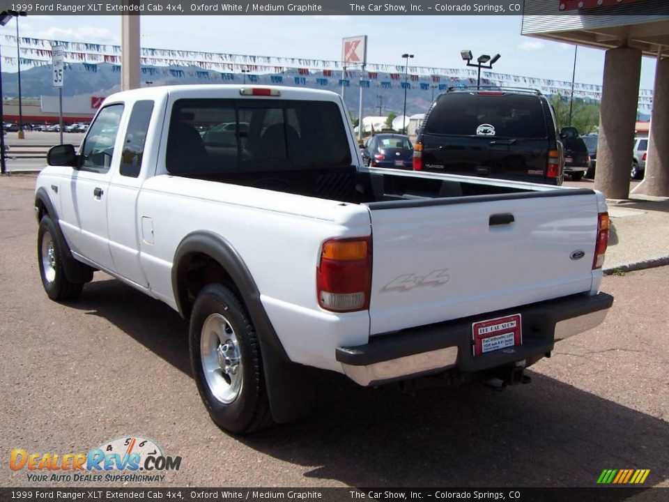 1999 Ford Ranger XLT Extended Cab 4x4 Oxford White / Medium Graphite Photo #4