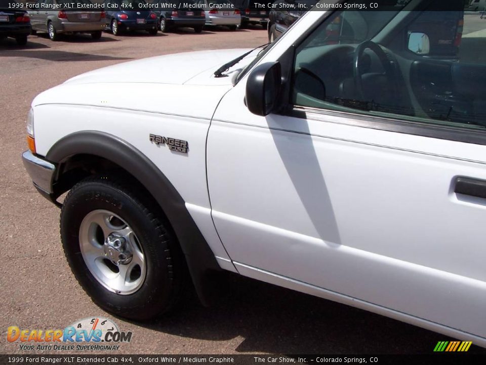 1999 Ford Ranger XLT Extended Cab 4x4 Oxford White / Medium Graphite Photo #17