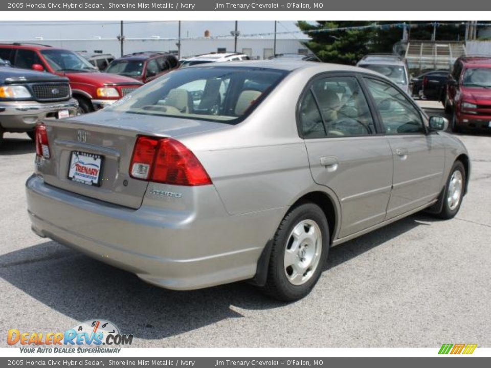 2005 Honda Civic Hybrid Sedan Shoreline Mist Metallic / Ivory Photo #3