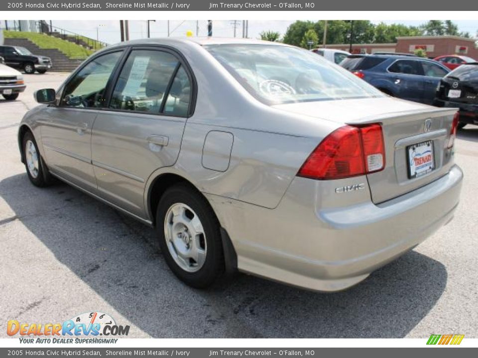 2005 Honda Civic Hybrid Sedan Shoreline Mist Metallic / Ivory Photo #4