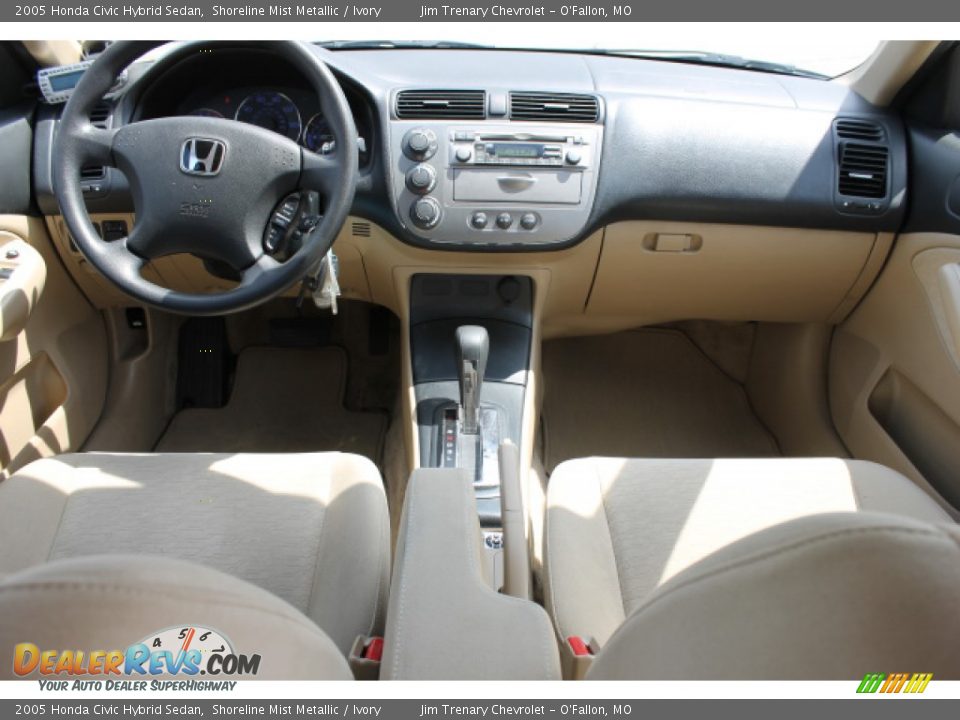 2005 Honda Civic Hybrid Sedan Shoreline Mist Metallic / Ivory Photo #6