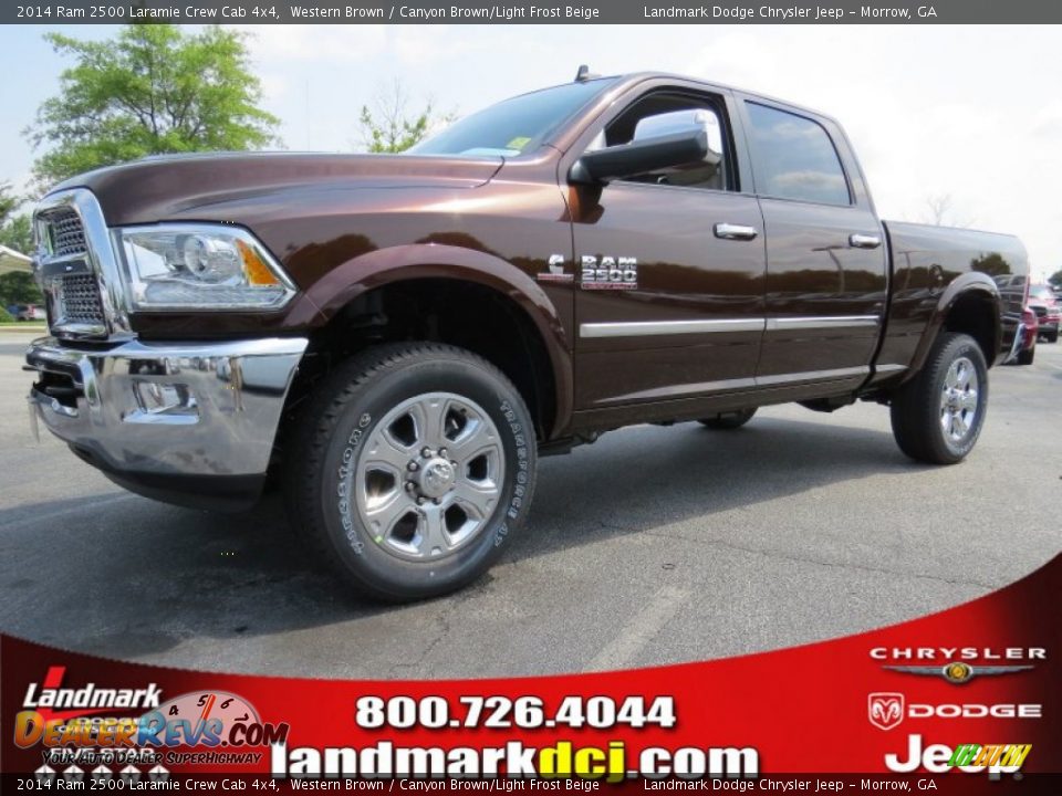 2014 Ram 2500 Laramie Crew Cab 4x4 Western Brown / Canyon Brown/Light Frost Beige Photo #1