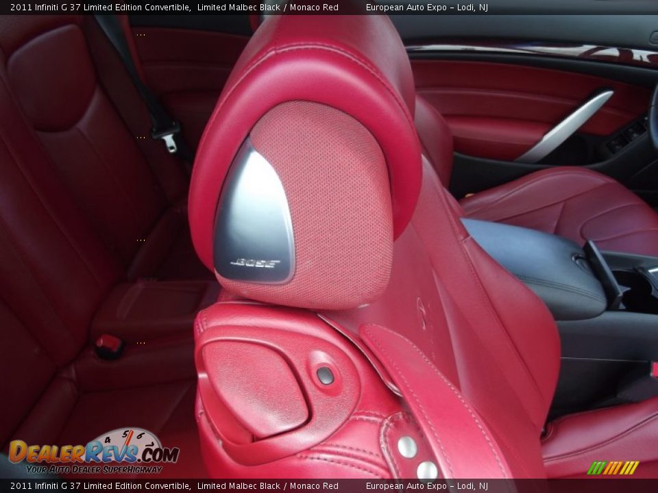 2011 Infiniti G 37 Limited Edition Convertible Limited Malbec Black / Monaco Red Photo #33