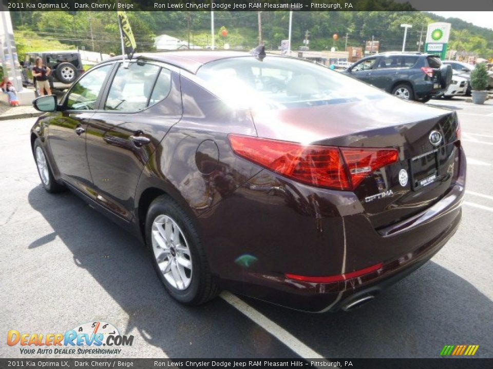2011 Kia Optima LX Dark Cherry / Beige Photo #3