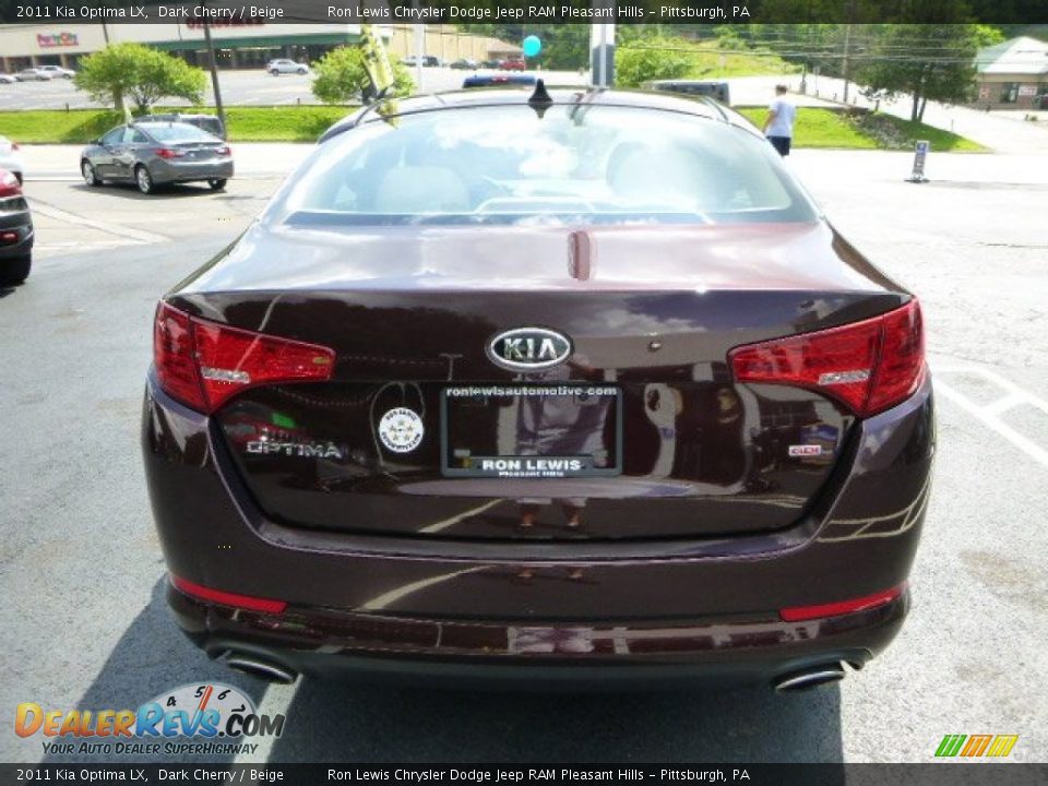 2011 Kia Optima LX Dark Cherry / Beige Photo #4