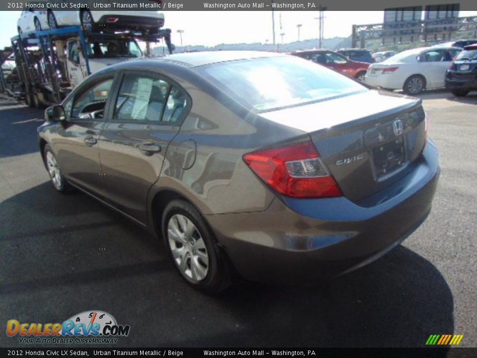 2012 Honda Civic LX Sedan Urban Titanium Metallic / Beige Photo #6