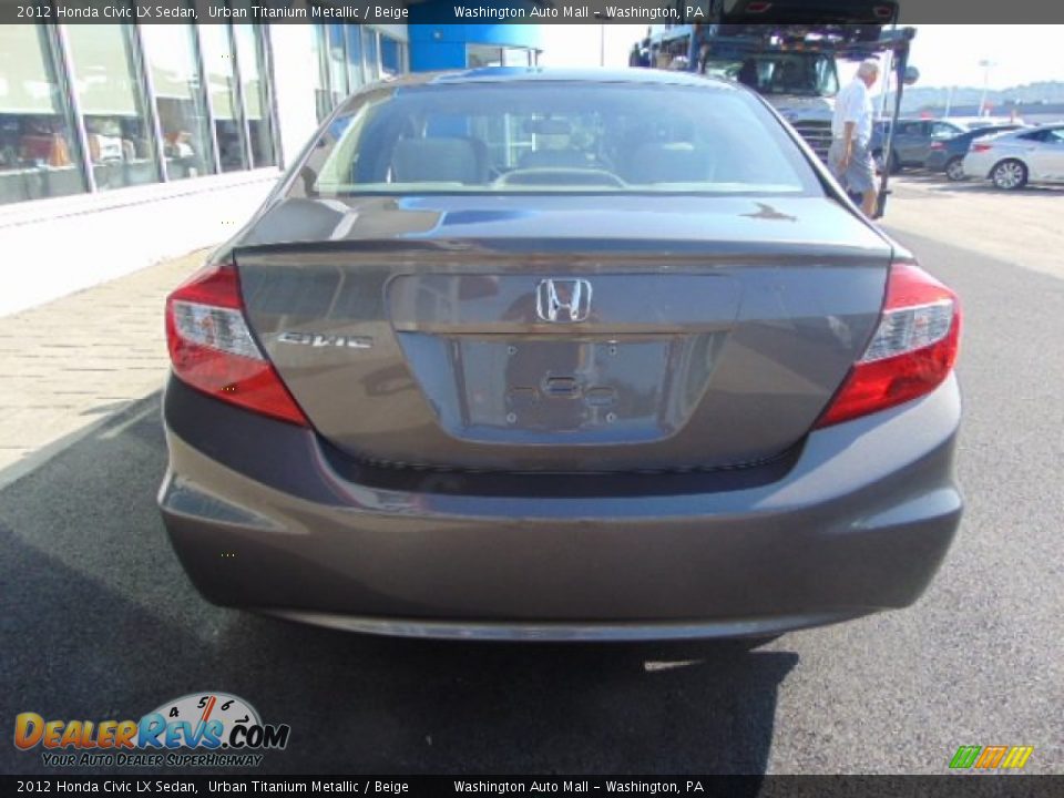 2012 Honda Civic LX Sedan Urban Titanium Metallic / Beige Photo #7