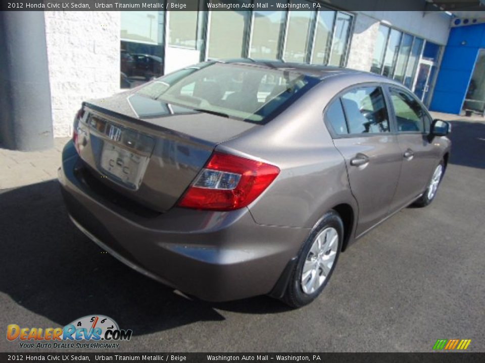 2012 Honda Civic LX Sedan Urban Titanium Metallic / Beige Photo #8