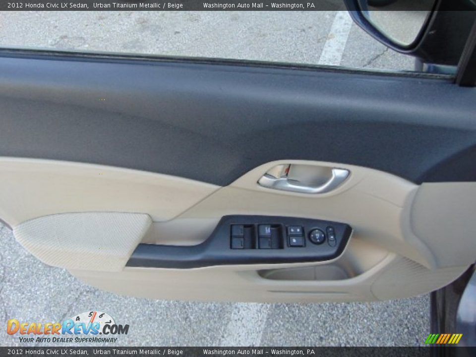 2012 Honda Civic LX Sedan Urban Titanium Metallic / Beige Photo #9