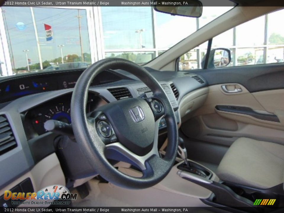 2012 Honda Civic LX Sedan Urban Titanium Metallic / Beige Photo #10
