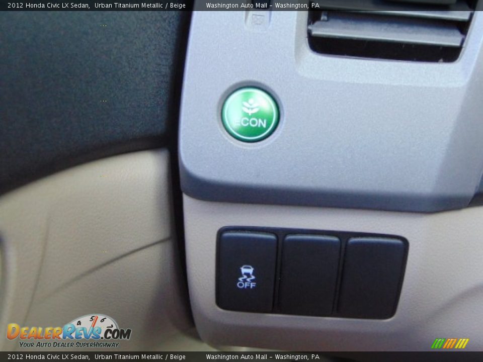 2012 Honda Civic LX Sedan Urban Titanium Metallic / Beige Photo #15