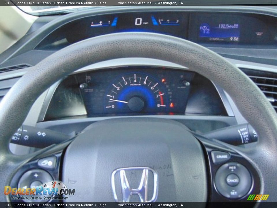 2012 Honda Civic LX Sedan Urban Titanium Metallic / Beige Photo #16