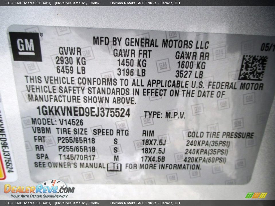 2014 GMC Acadia SLE AWD Quicksilver Metallic / Ebony Photo #4