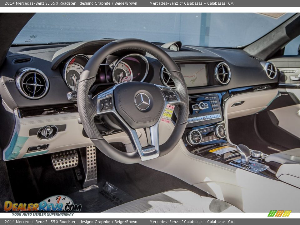 2014 Mercedes-Benz SL 550 Roadster designo Graphite / Beige/Brown Photo #5