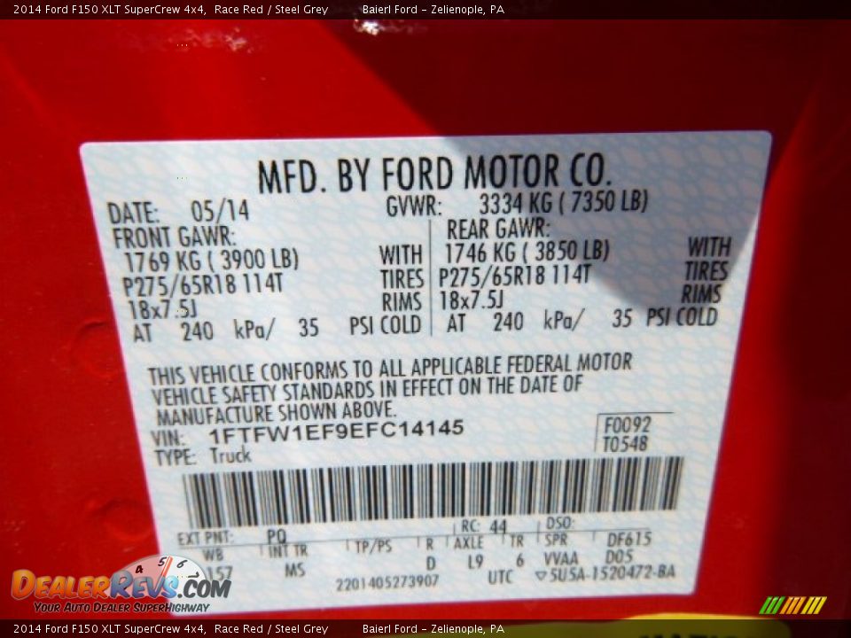 2014 Ford F150 XLT SuperCrew 4x4 Race Red / Steel Grey Photo #20