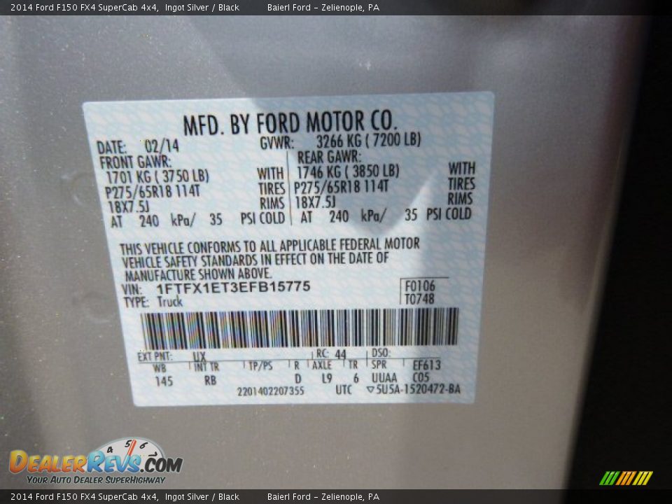 2014 Ford F150 FX4 SuperCab 4x4 Ingot Silver / Black Photo #20