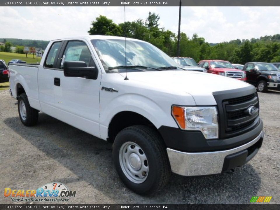 2014 Ford F150 XL SuperCab 4x4 Oxford White / Steel Grey Photo #2