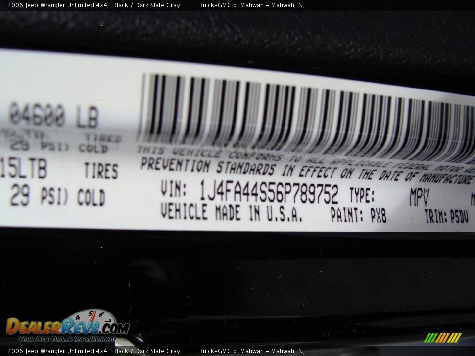2006 Jeep Wrangler Unlimited 4x4 Black / Dark Slate Gray Photo #28