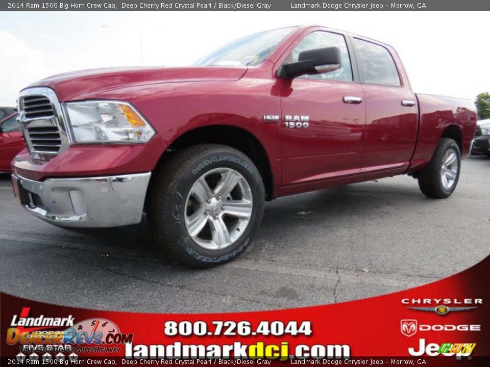 2014 Ram 1500 Big Horn Crew Cab Deep Cherry Red Crystal Pearl / Black/Diesel Gray Photo #1