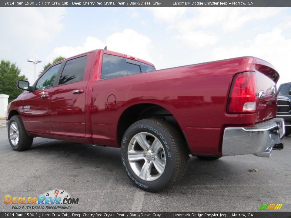 2014 Ram 1500 Big Horn Crew Cab Deep Cherry Red Crystal Pearl / Black/Diesel Gray Photo #2