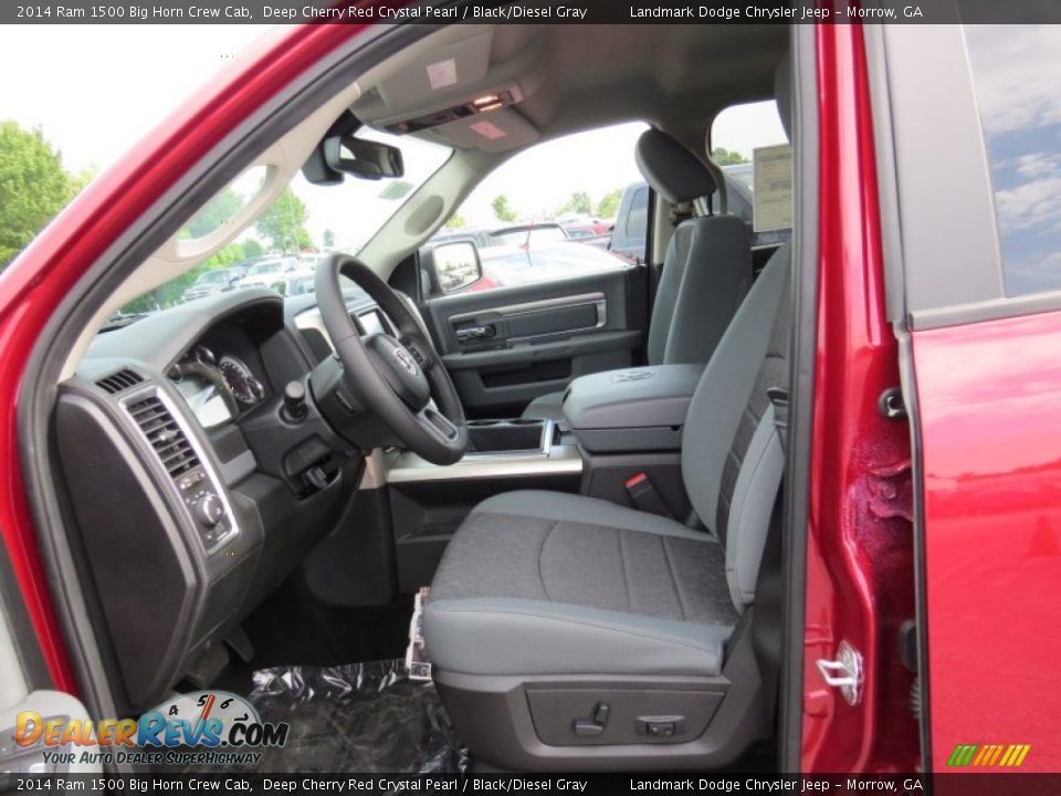 2014 Ram 1500 Big Horn Crew Cab Deep Cherry Red Crystal Pearl / Black/Diesel Gray Photo #7