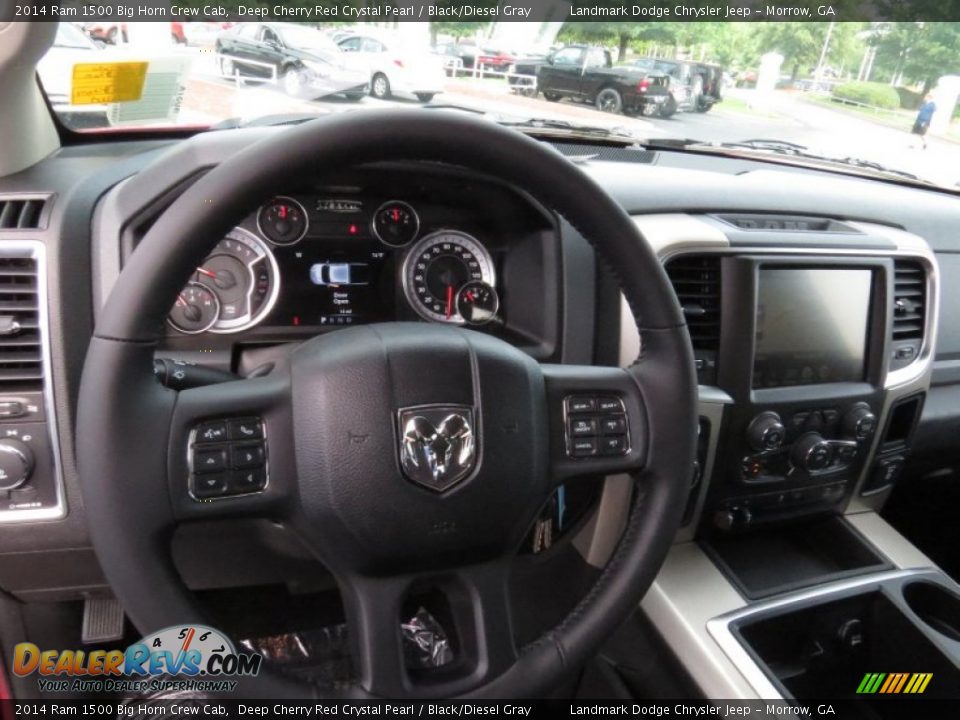 2014 Ram 1500 Big Horn Crew Cab Deep Cherry Red Crystal Pearl / Black/Diesel Gray Photo #8