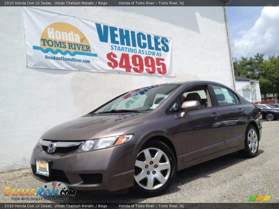 2010 Honda Civic LX Sedan Urban Titanium Metallic / Beige Photo #1