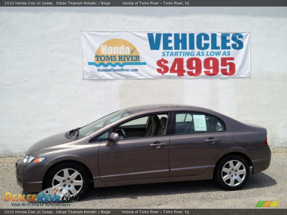 2010 Honda Civic LX Sedan Urban Titanium Metallic / Beige Photo #6