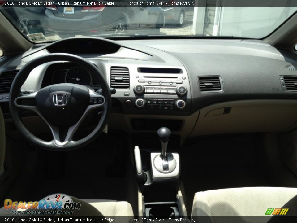 2010 Honda Civic LX Sedan Urban Titanium Metallic / Beige Photo #12