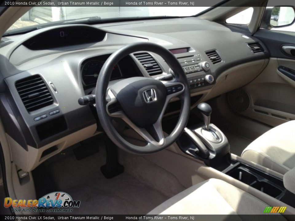 2010 Honda Civic LX Sedan Urban Titanium Metallic / Beige Photo #13