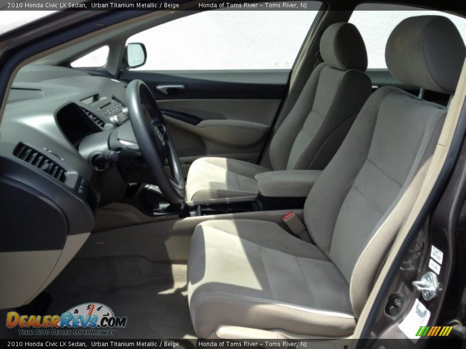 2010 Honda Civic LX Sedan Urban Titanium Metallic / Beige Photo #15