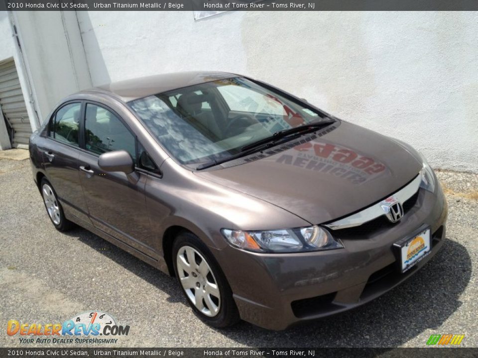 2010 Honda Civic LX Sedan Urban Titanium Metallic / Beige Photo #31
