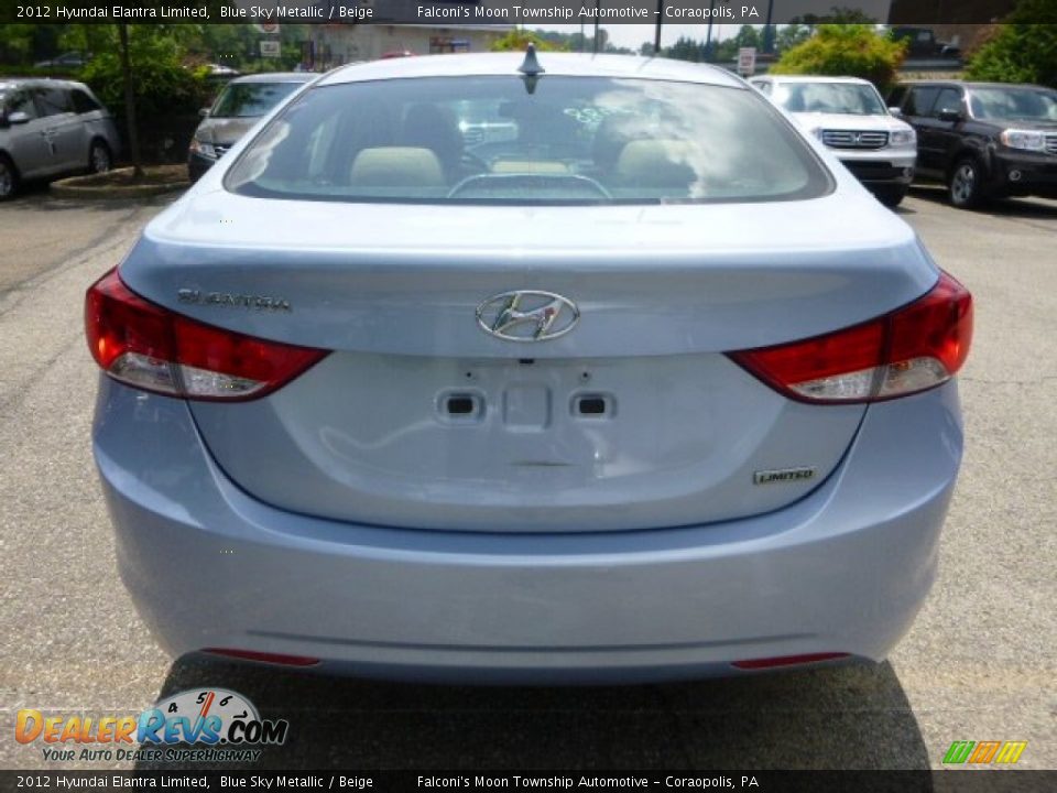 2012 Hyundai Elantra Limited Blue Sky Metallic / Beige Photo #4