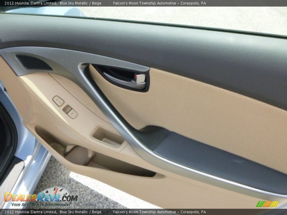 2012 Hyundai Elantra Limited Blue Sky Metallic / Beige Photo #12