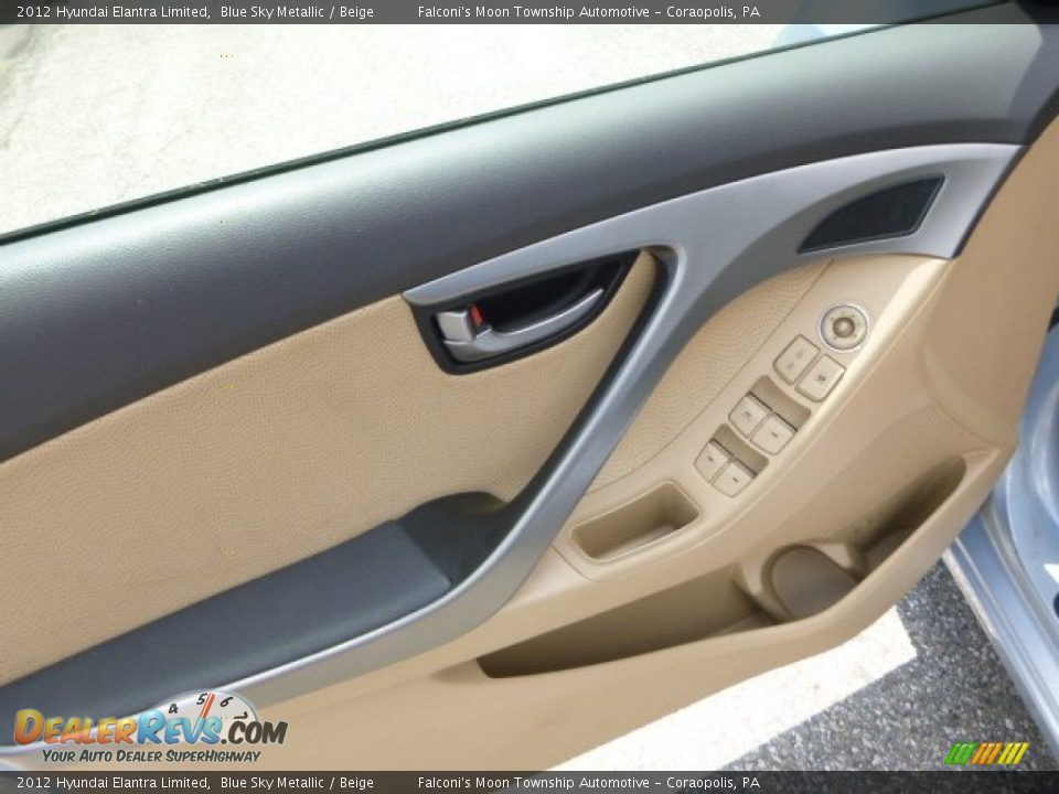 2012 Hyundai Elantra Limited Blue Sky Metallic / Beige Photo #18