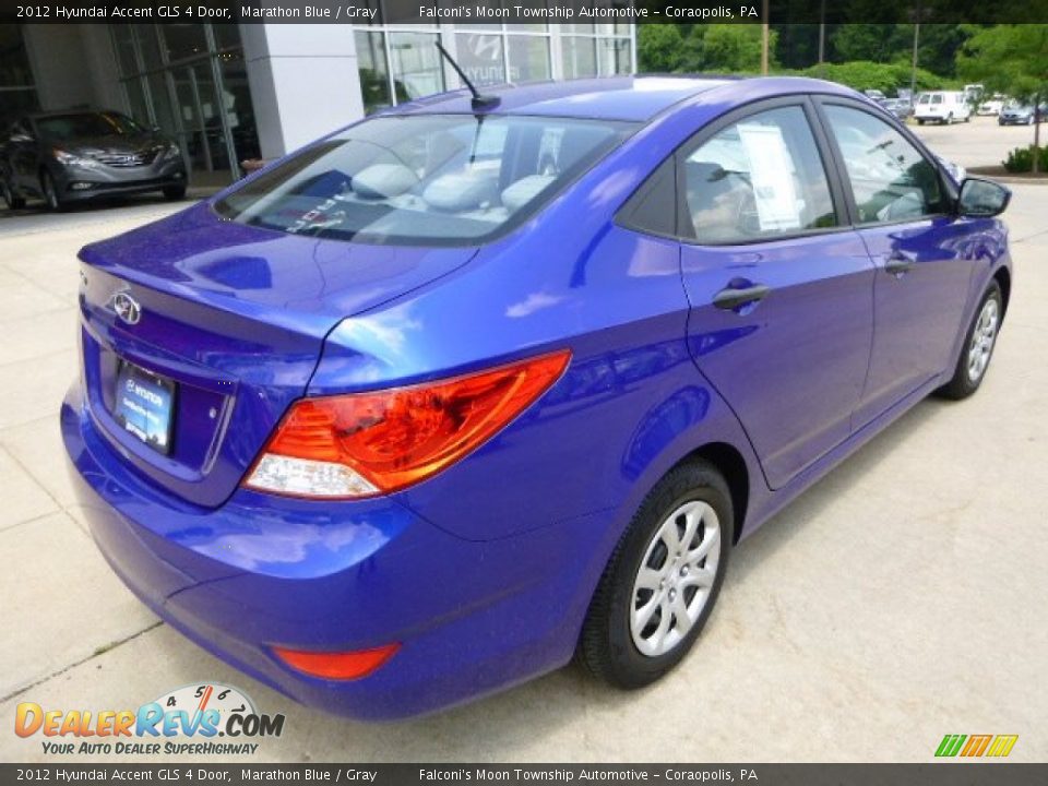 2012 Hyundai Accent GLS 4 Door Marathon Blue / Gray Photo #2