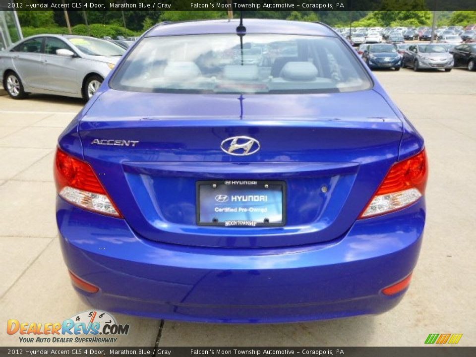 2012 Hyundai Accent GLS 4 Door Marathon Blue / Gray Photo #3